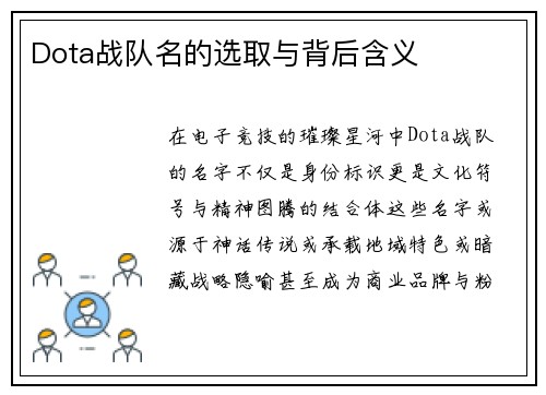Dota战队名的选取与背后含义